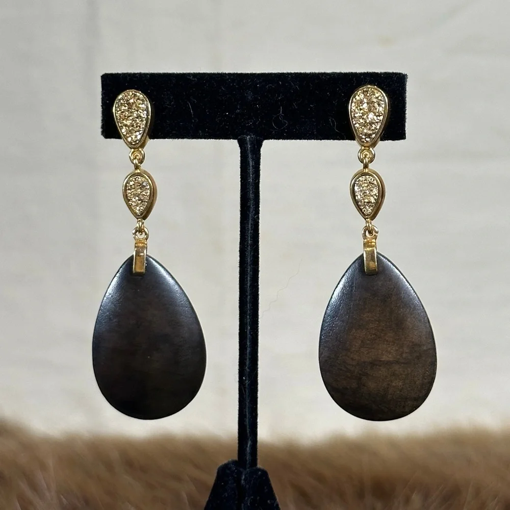 Mahogany Druzzy Earrings - Picture 3 of 3